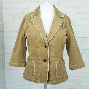 American Eagle Corduroy Jacket Khaki Sz Small EUC